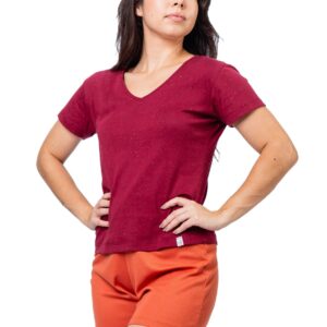 PIJAMA BORDÔ BOTONÊ COM SHORTS LARANJA